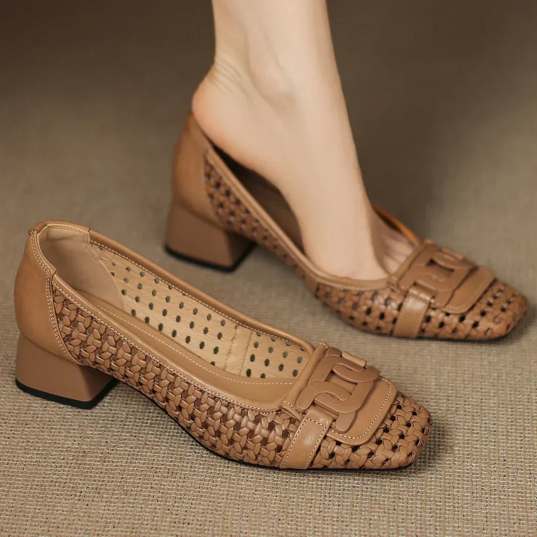 Solea Woven Leather Heels