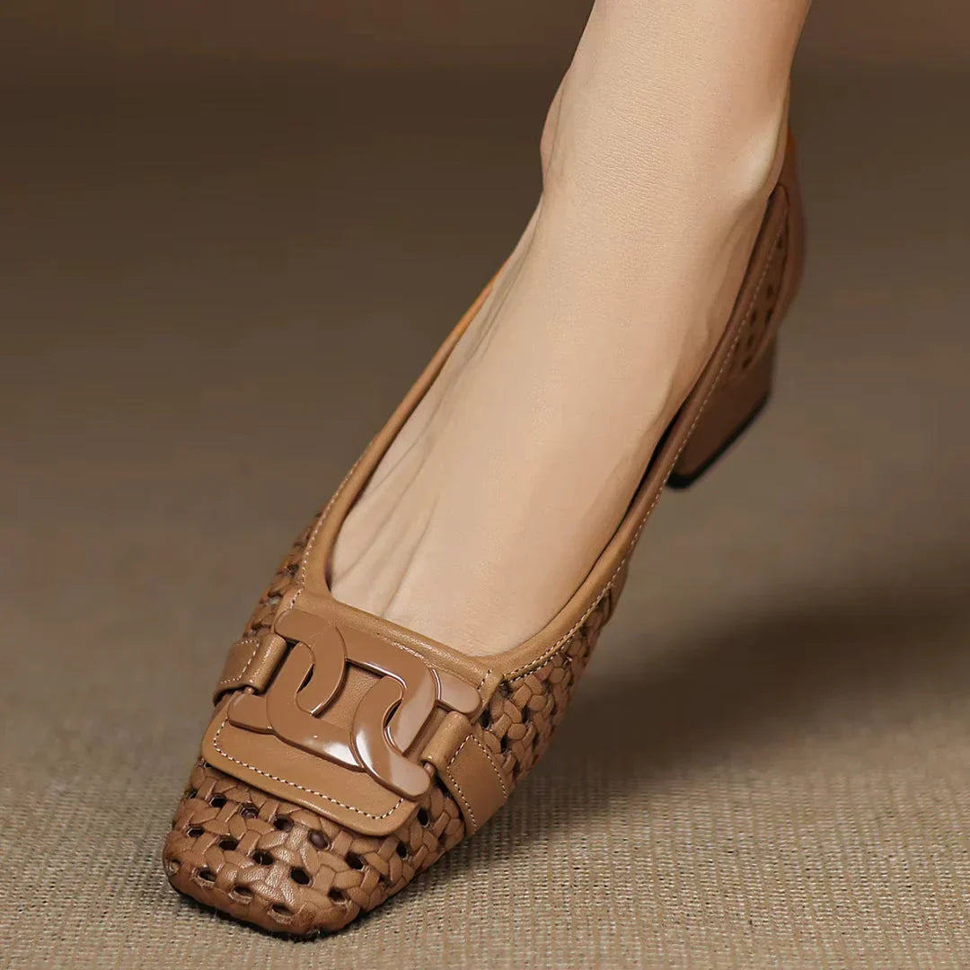 Solea Woven Leather Heels