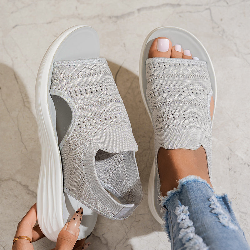 Livia | Platform sandals made from breathable material for women