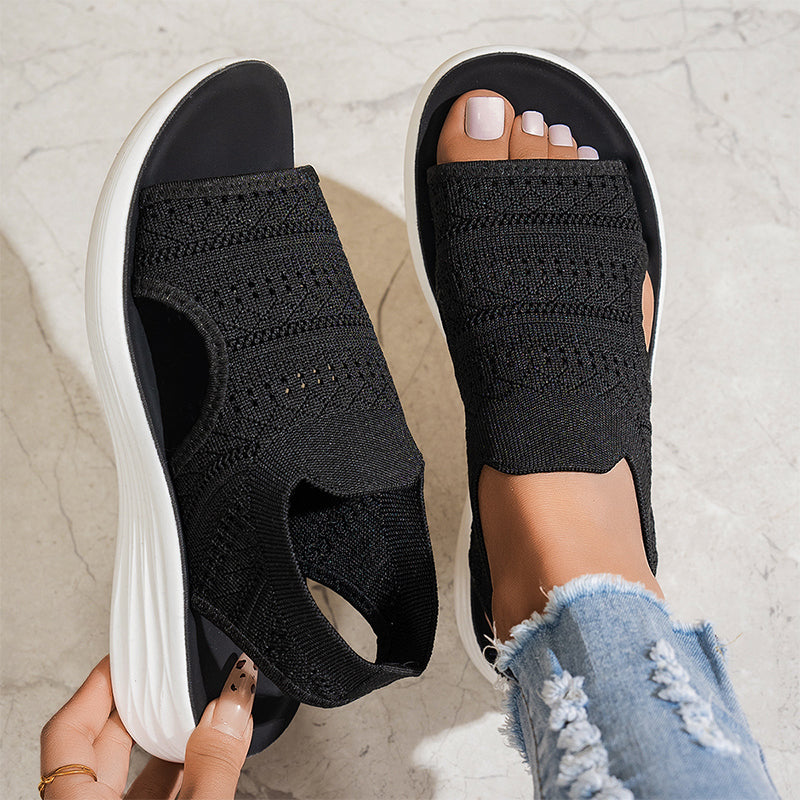 Livia | Platform sandals made from breathable material for women