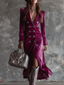Vintage Button-down Velvet Long Blazer