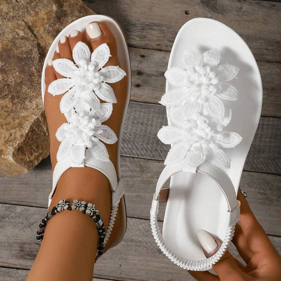 Fiorella Orthopaedic Sandals with Floral Applications