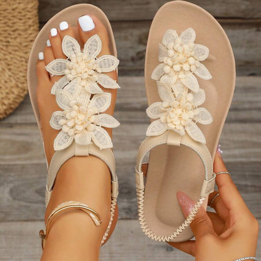 Fiorella Orthopaedic Sandals with Floral Applications