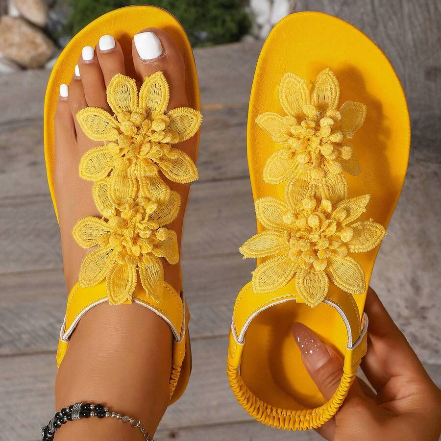 Fiorella Orthopaedic Sandals with Floral Applications