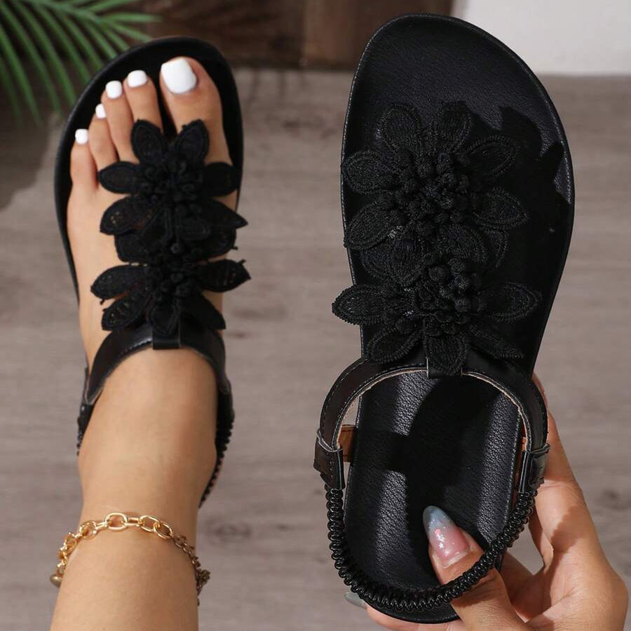Fiorella Orthopaedic Sandals with Floral Applications