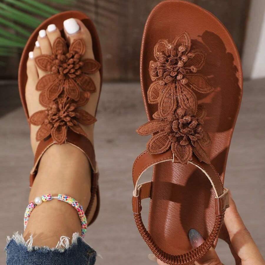 Fiorella Orthopaedic Sandals with Floral Applications