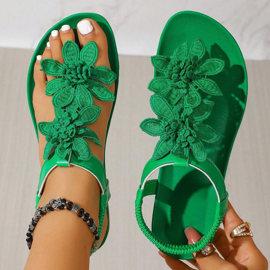 Fiorella Orthopaedic Sandals with Floral Applications