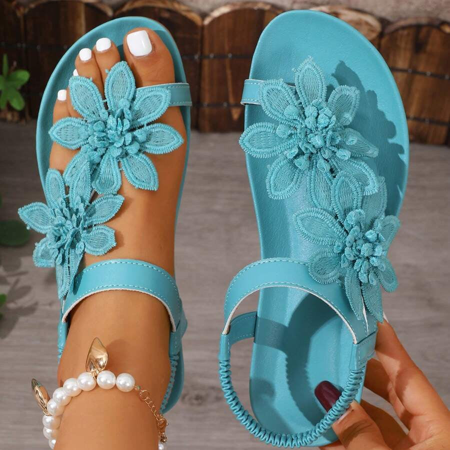 Fiorella Orthopaedic Sandals with Floral Applications