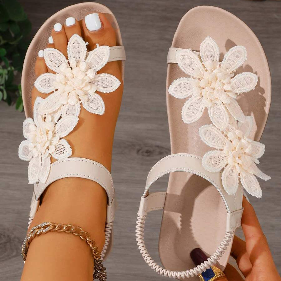 Fiorella Orthopaedic Sandals with Floral Applications