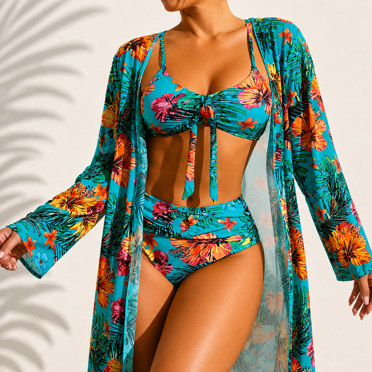 DELACROIX | Chic Tropical 3-Piece Manon Bikini Set