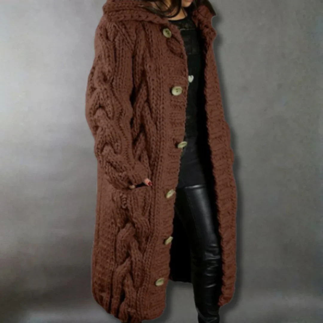 Alessia™ Elegant Cable Knit Coat