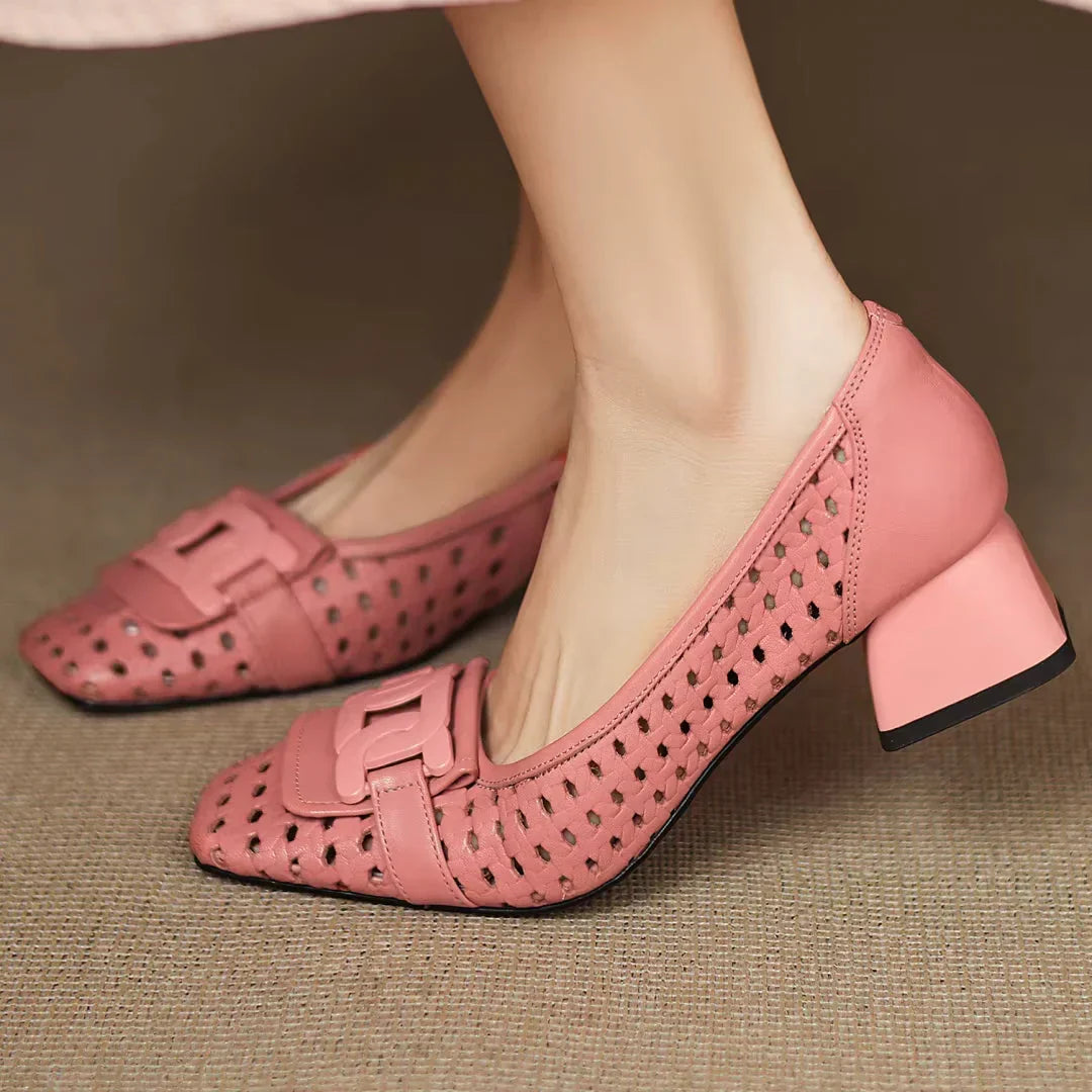 Solea Woven Leather Heels