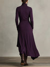 Arielle™ Vintage Asymmetrical Turtleneck Dress