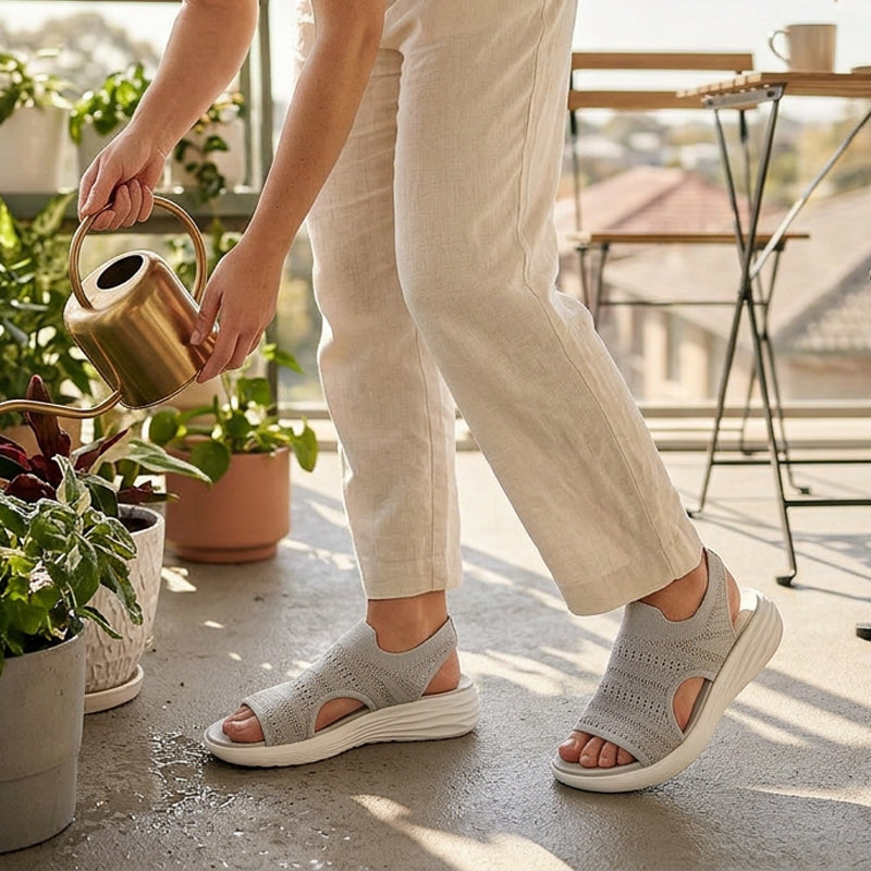 Livia | Platform sandals made from breathable material for women