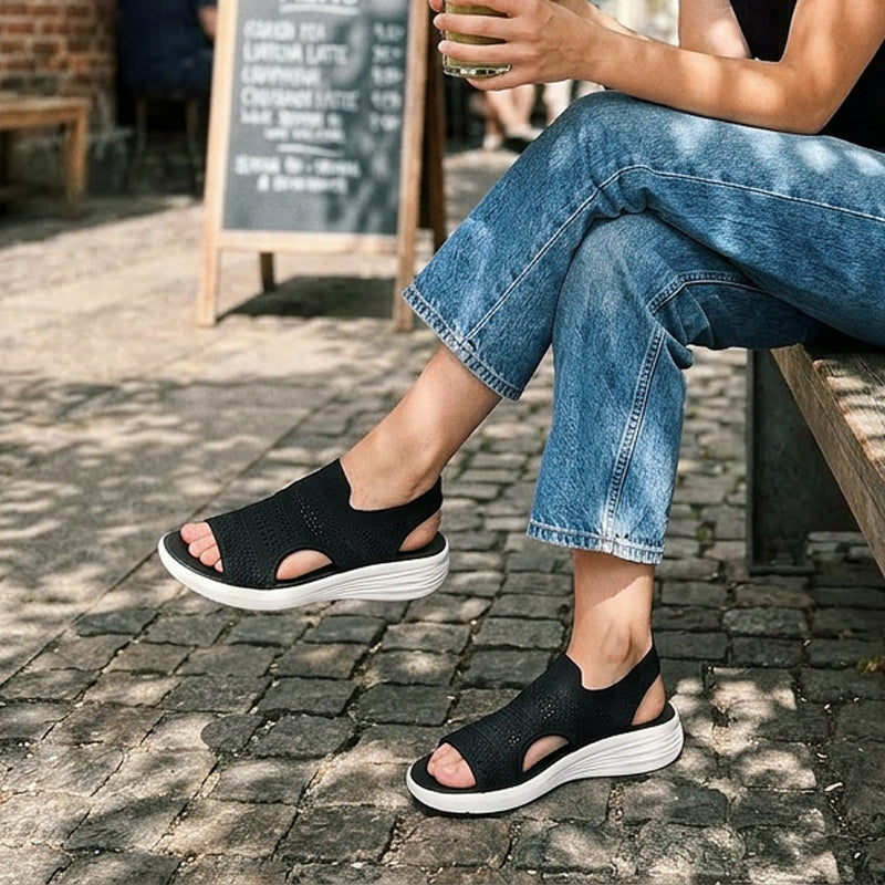 Livia | Platform sandals made from breathable material for women